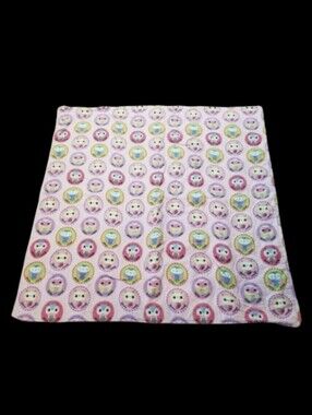 HANDMADE BABY GIRL OWLS FLEECE FRONT BLANKET